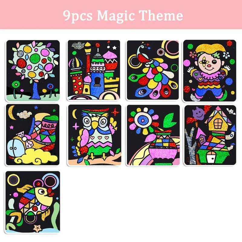DIY Cartoon Magic Transfer Painting Crafts for Kids Arts and Crafts Toys Childre