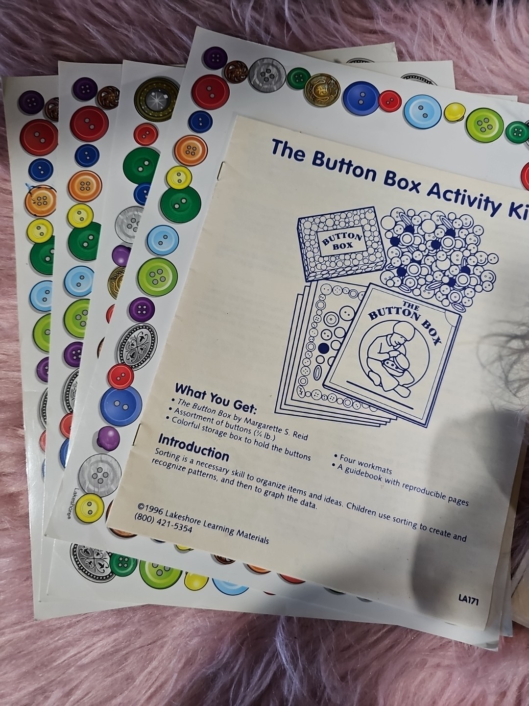 Vintage Lakeshore Learning Quilt Activity Kit And Book Patterning Sorting +Extra