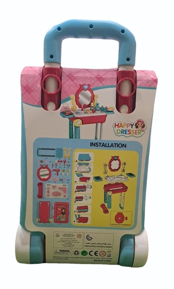 Happy Dresser Set 2 in 1 Makeup Set with Attractive Travel Suitcase Play Set