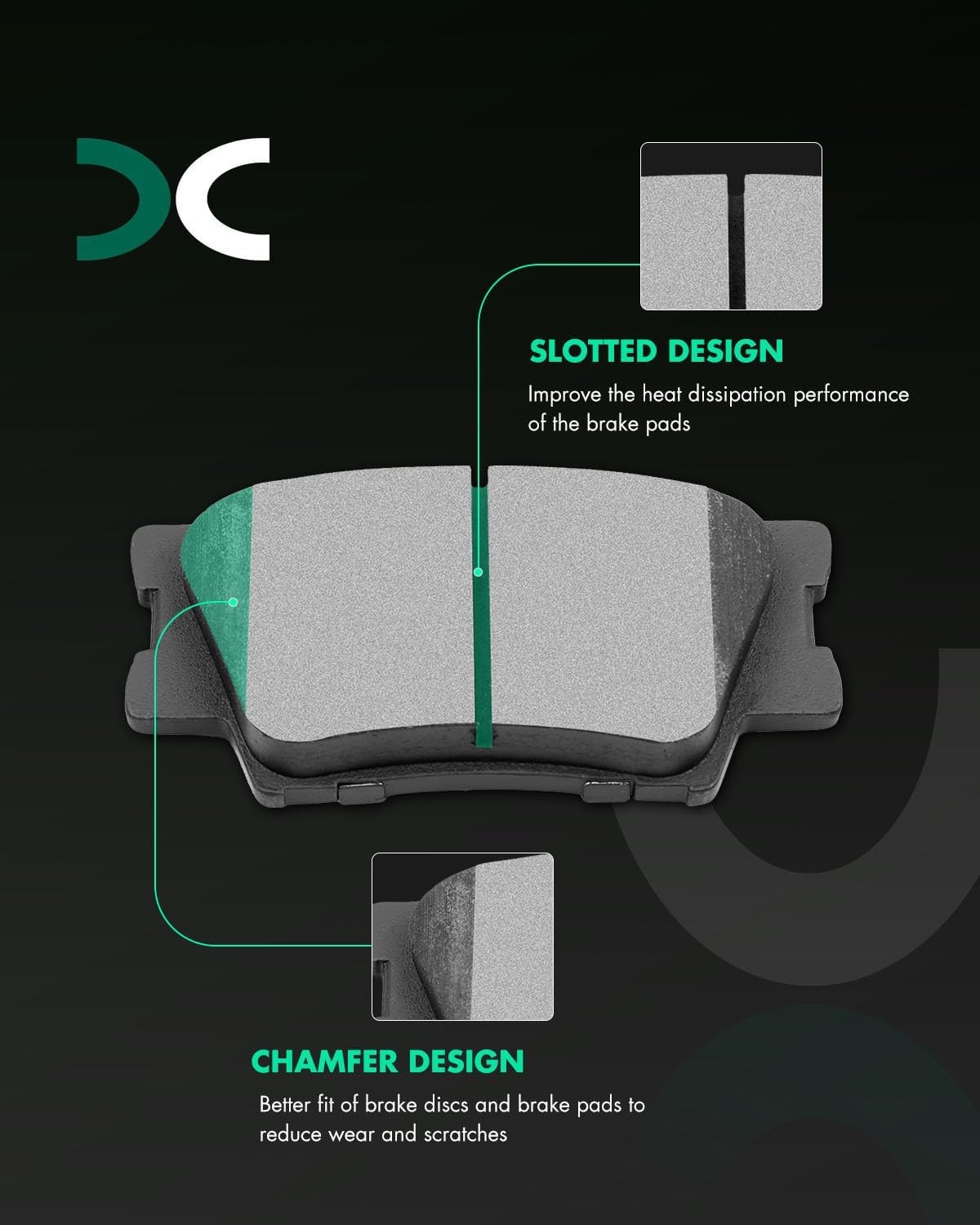Ceramic Brake Pad Set for Lexus ES Toyota Camry