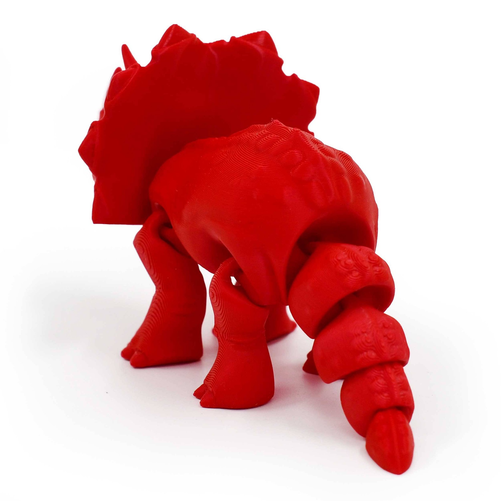 3D Printed Articulated Flexible Triceratops Dinosaur | Multiple Colors | Black S