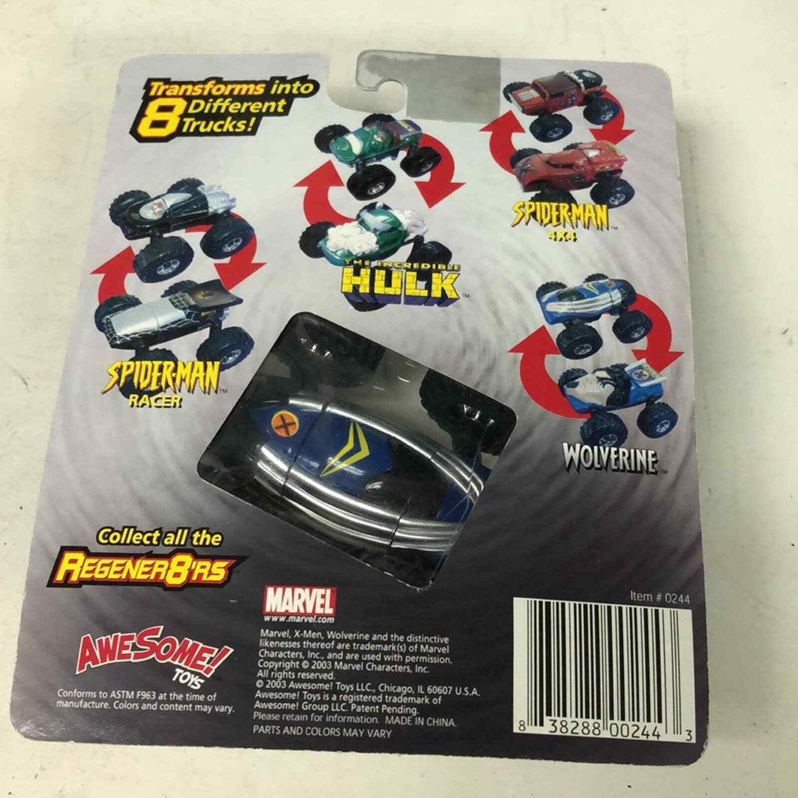 Marvel Wolverine Regener8’rs Transforming Monster Truck 4×4 Superhero Toy 2003