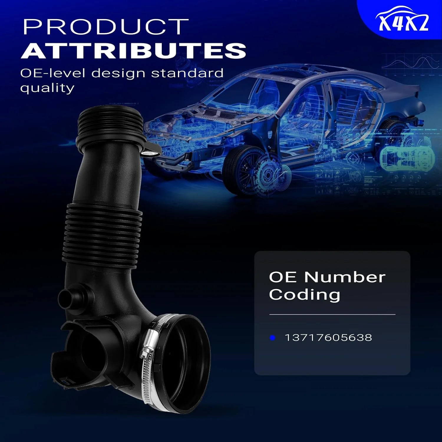 13717605638 Air Intake Inlet Tube Pipe Hose for 2011-2018 BMW1 2 3 4 5 X1 X3 X4