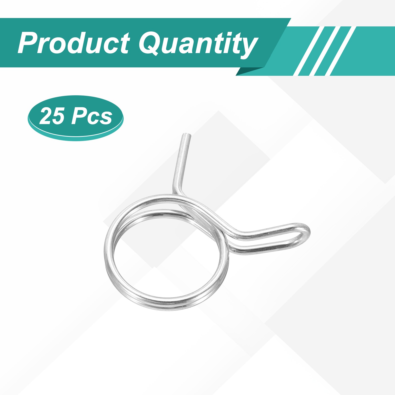 25Pcs 14mm ID 14-16.5mm OD Double Wire Spring Hose Clamp Spring Clips Clamps