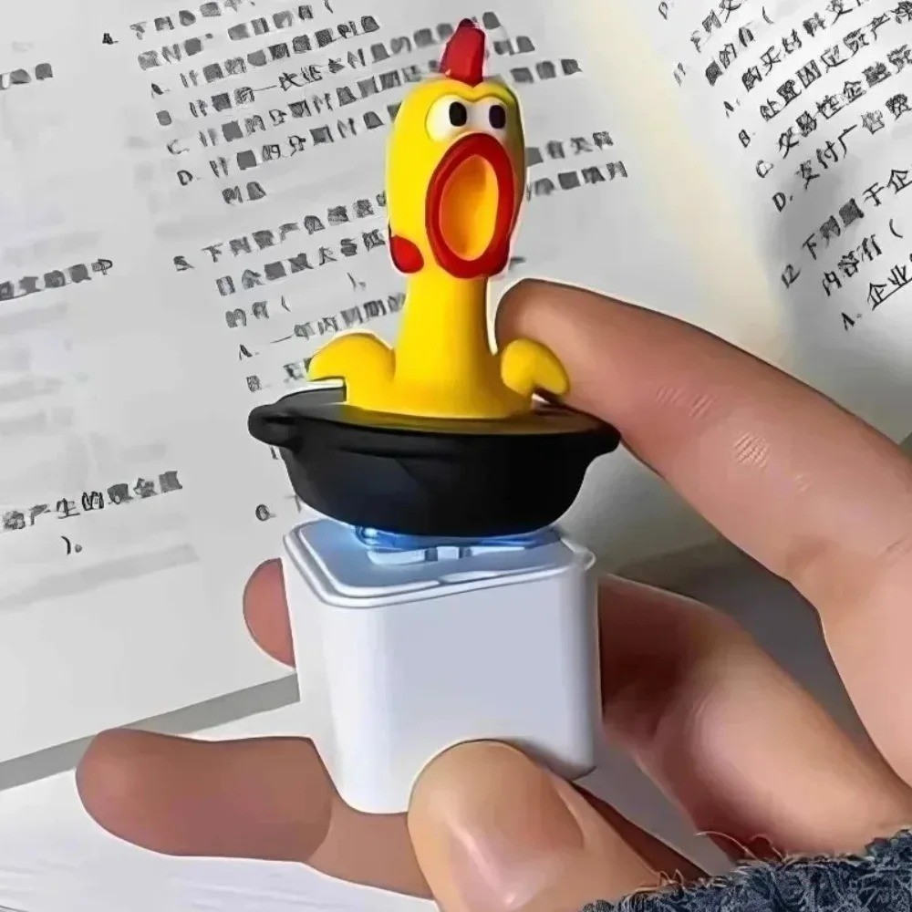 Funny Screaming Chicken Keychain Sound Light Press Button Fidget Toy Gift