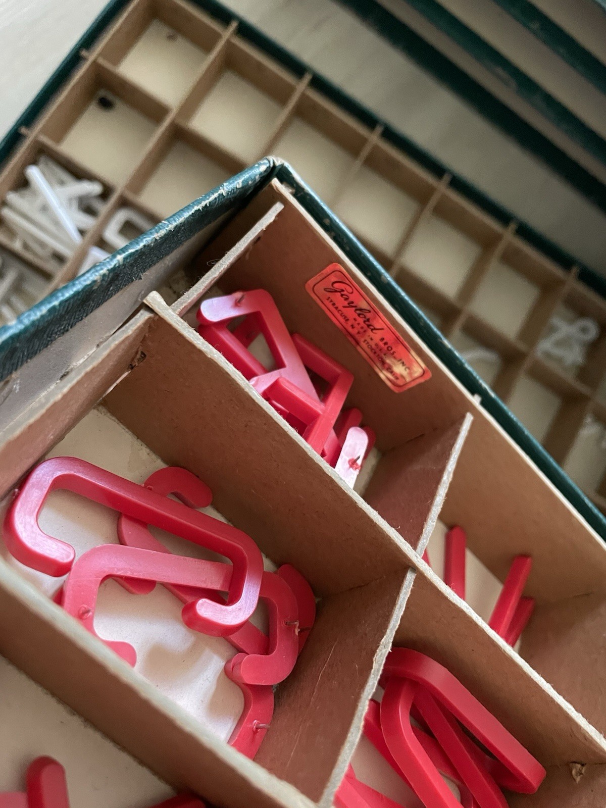 Antique Set Of Montessori Movable Alphabet Black/ Red/ White Education-Billboard
