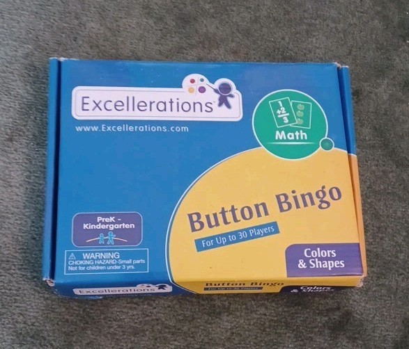Excellerations Button Bingo Colors and Shapes Homeschool Pre K to Kindergarten