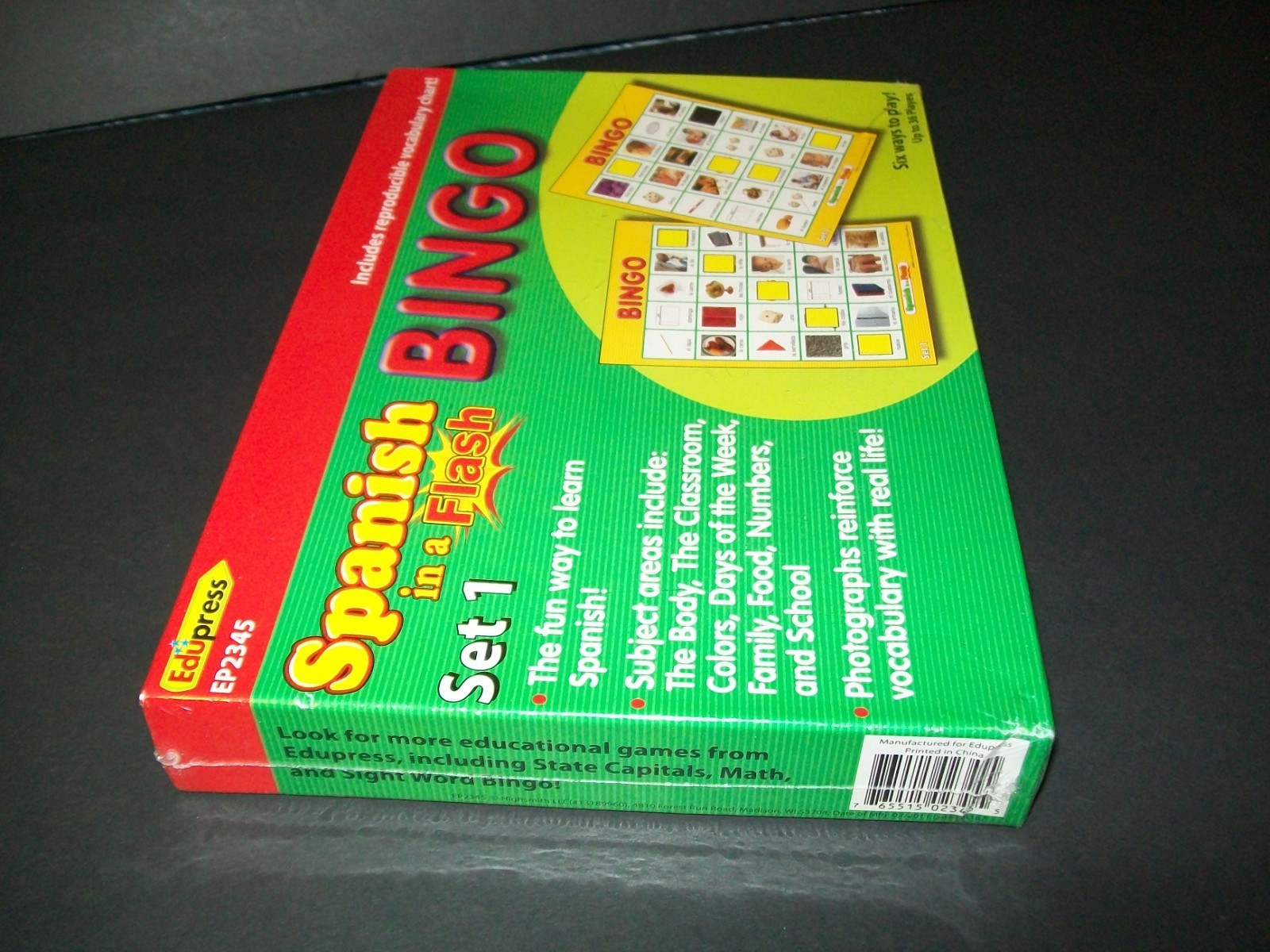 Bingo Spanish in a Flash by Edupress Reproducible Vocab Chart New Factory Sealed