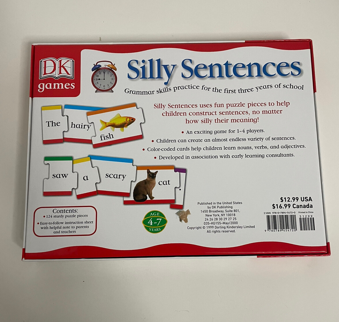 DK games Silly Sentences 1-4 Players Ages 4-7 years Grammar Skills Practice