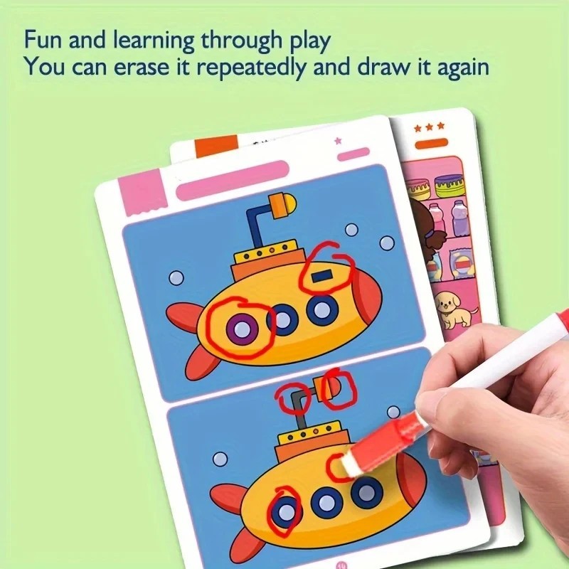 Educational Fault Finding Game Reusable Wiping Paper for Focus Attention Trainin