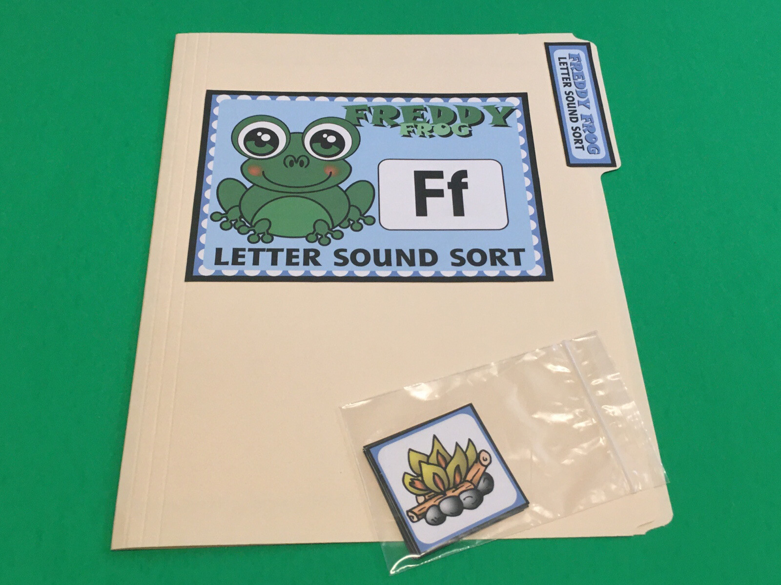 Freddy Frog – Letter Ff – DIY File Folder game – Printed / Uncut