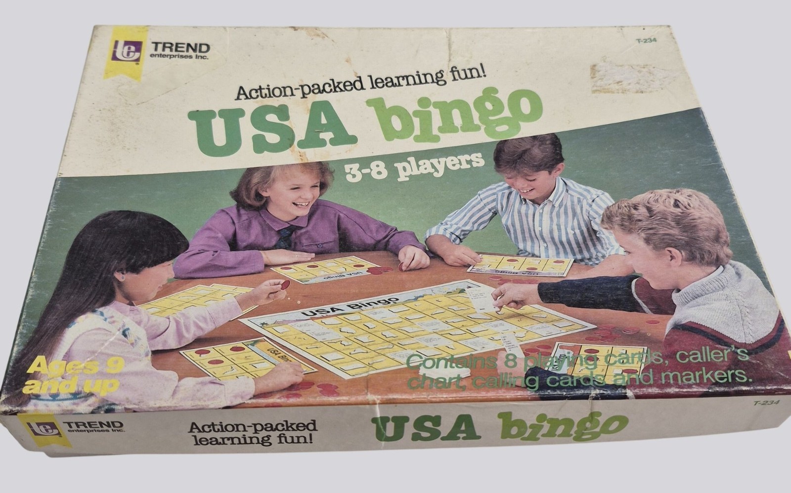 Vintage USA Bingo Board Game States Trivia Ages 9+ 1985 Educational Learning