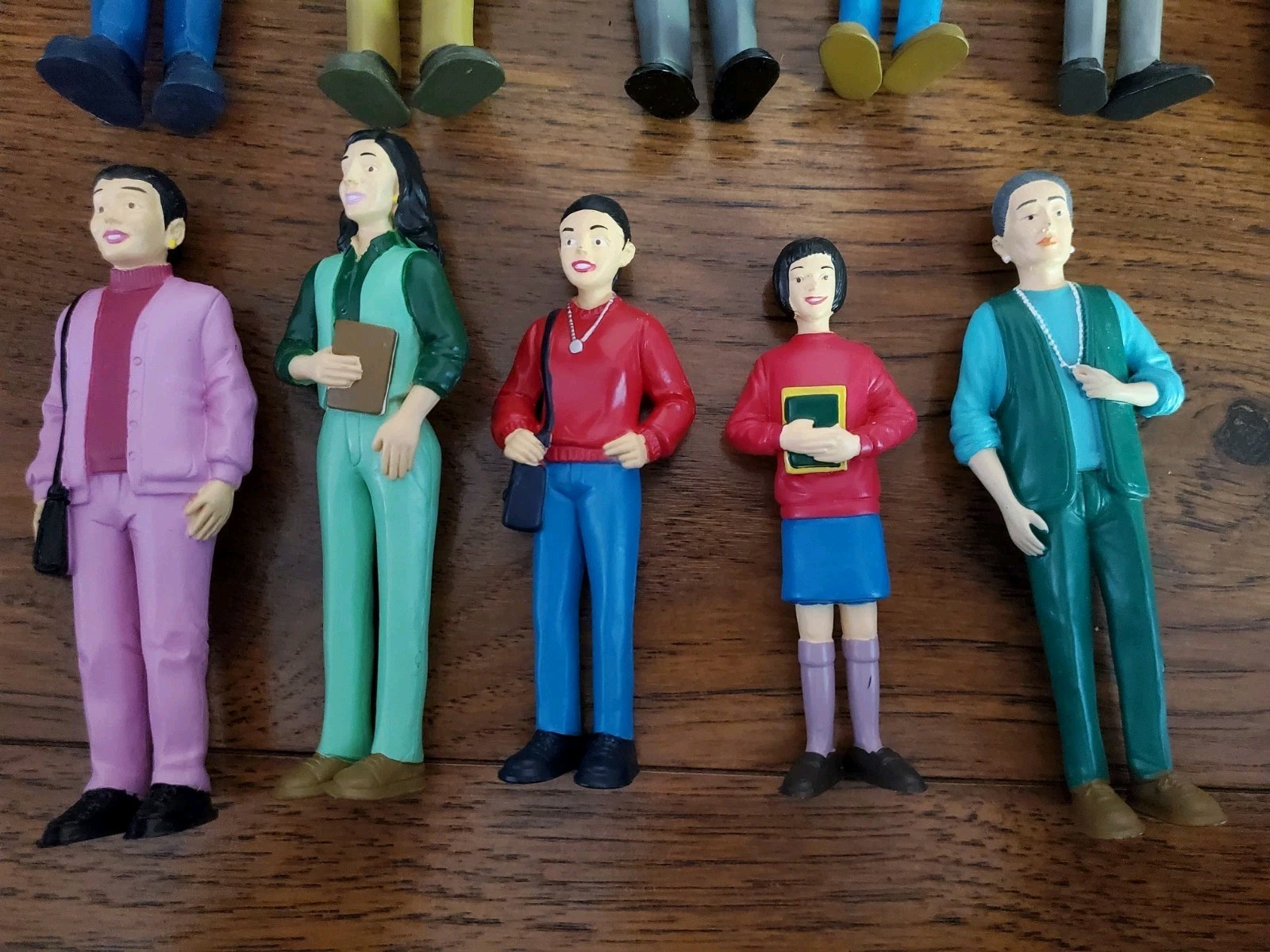 19 Lakeshore Learning PVC Toy Figures African American & Caucasian Families Lot