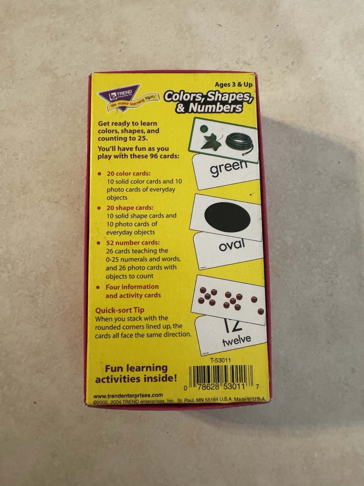 Colors, Shapes, & Numbers Skill Drill Flash Cards by Trend Enterprises