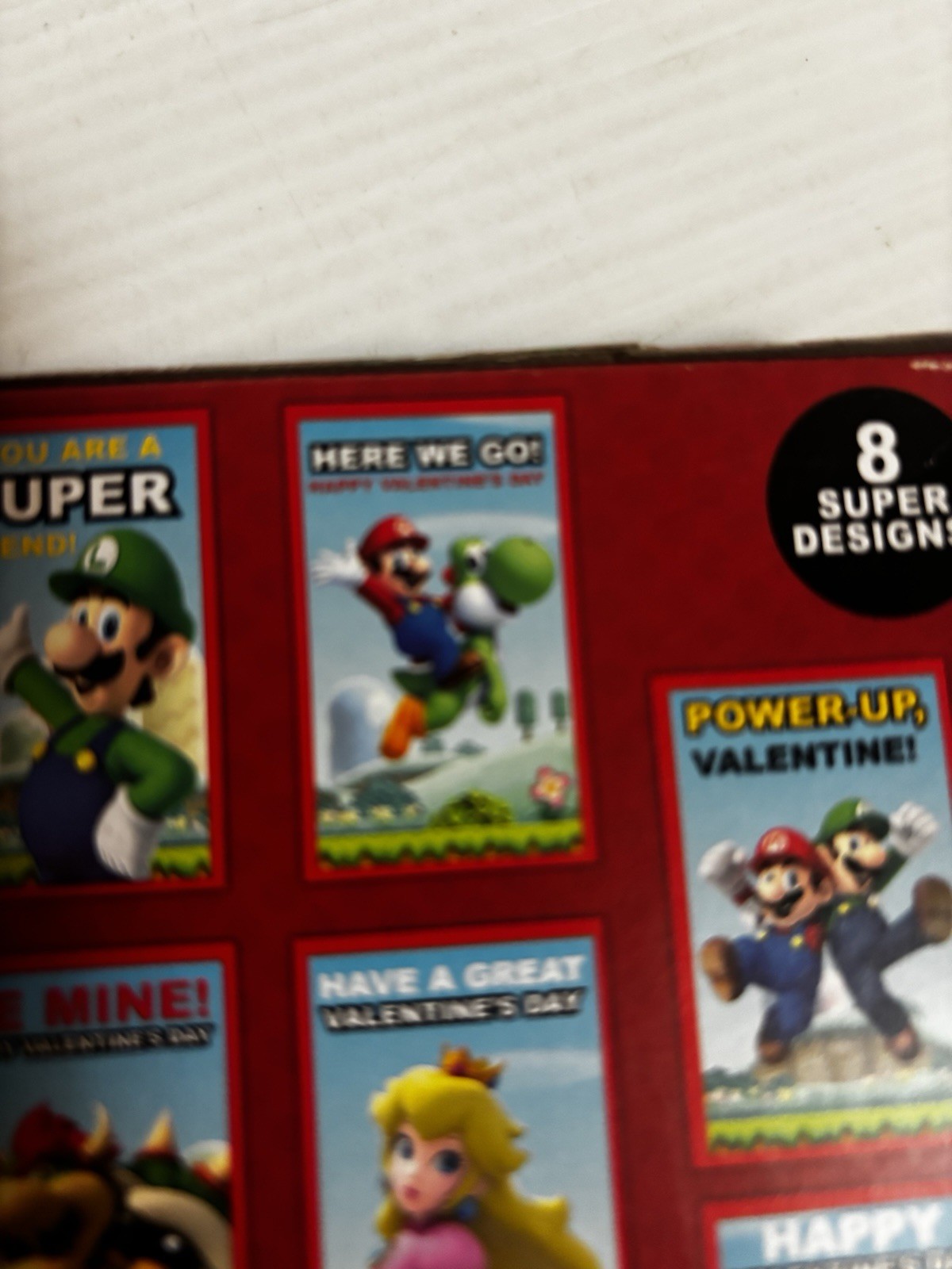 Super Mario Valentines 24 Cards + 24 Cherry POW Scented Tattoos Paper Magic 2021