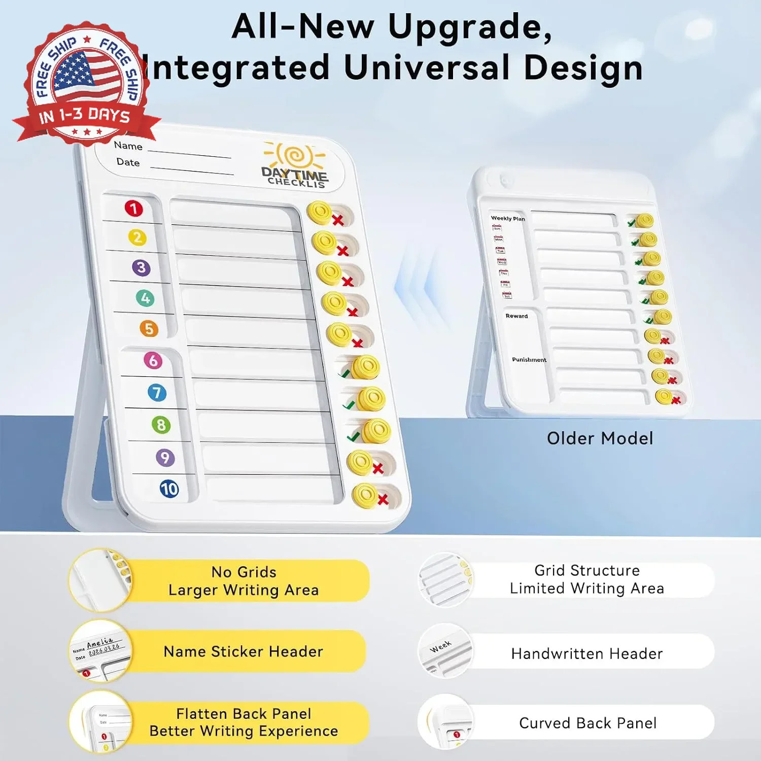 Chore Chart for Kids ADHD Tools to Do List Checklist Magnetic Planning Board wit