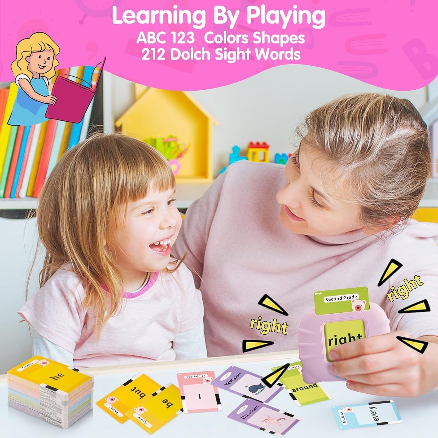 Engaging ABC Flash Cards with Rechargeable Reader – Perfect for Toddlers 2-6