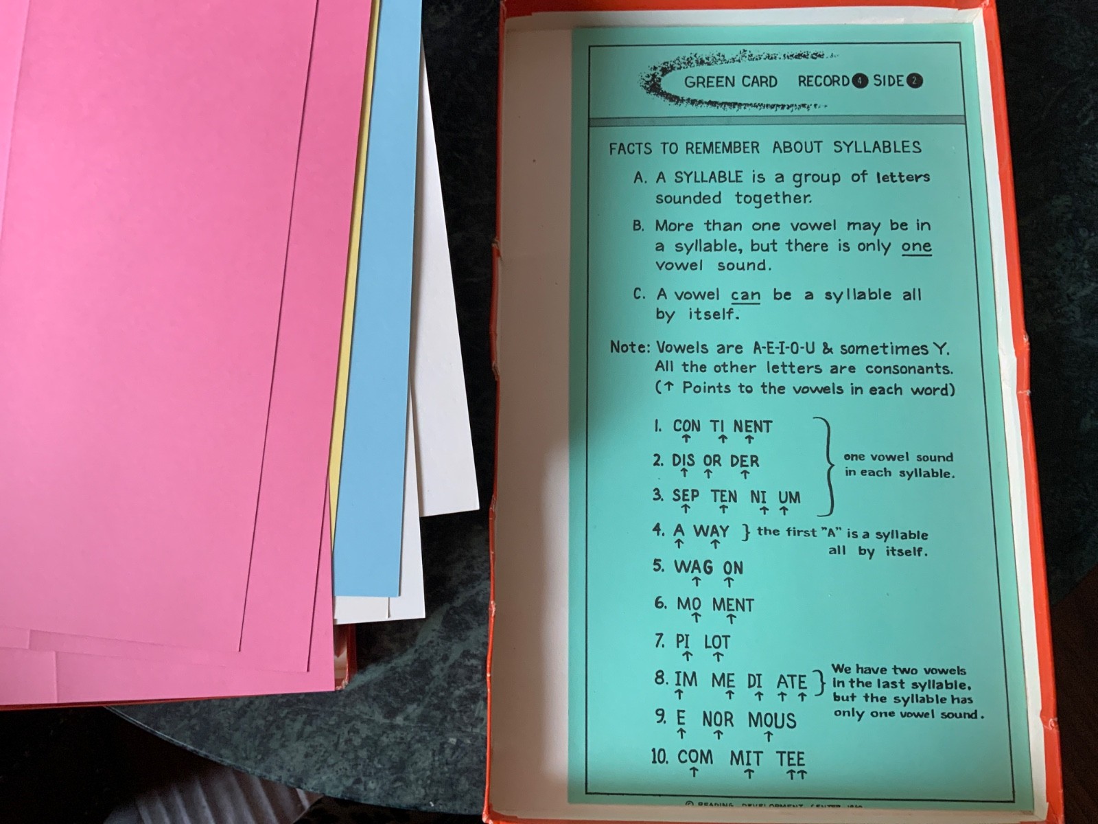 Vintage Reading and Spelling with Phonics w/phonics cards 1964