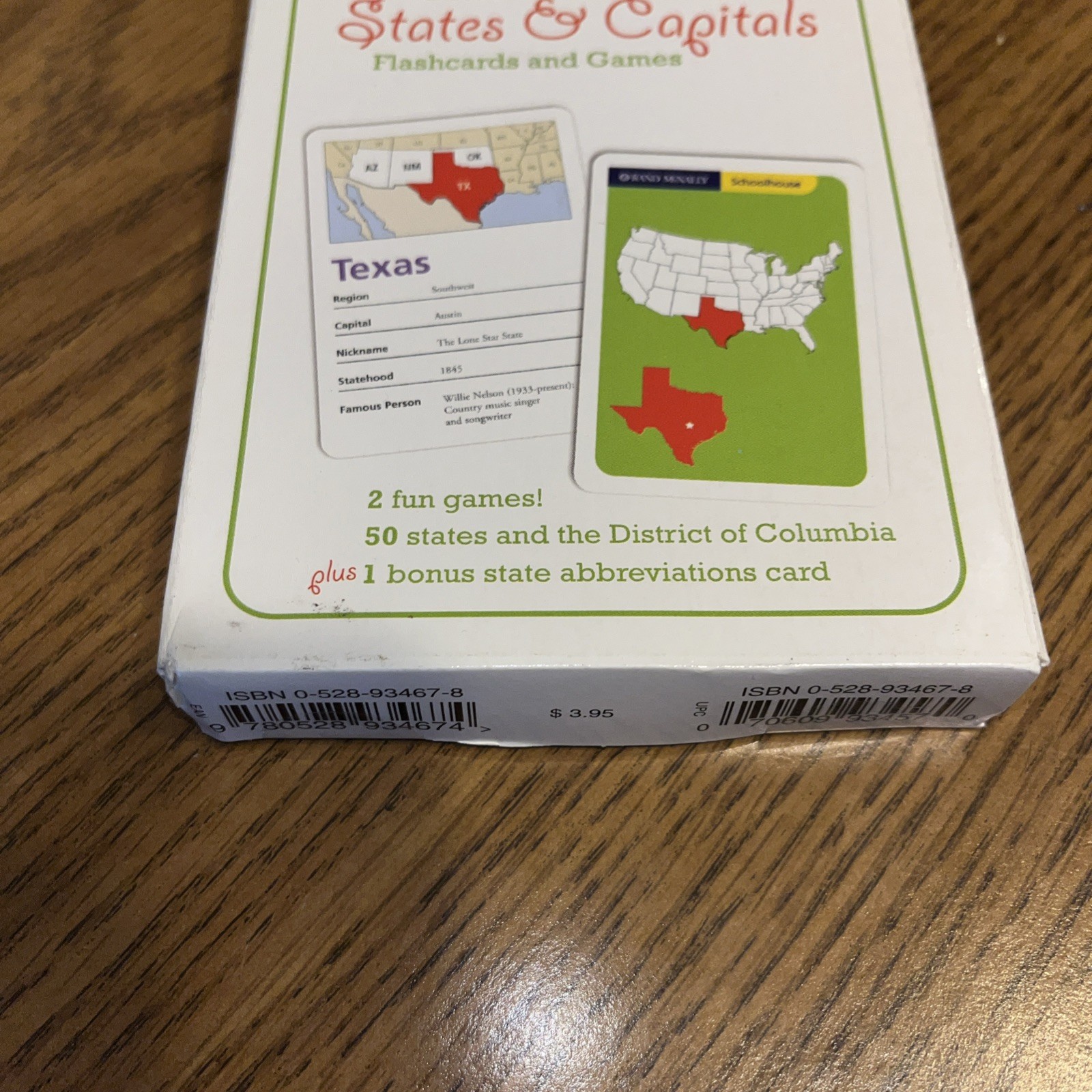 Rand McNally Schoolhouse U.S. States & Capitals Flashcards and Games New Sealed