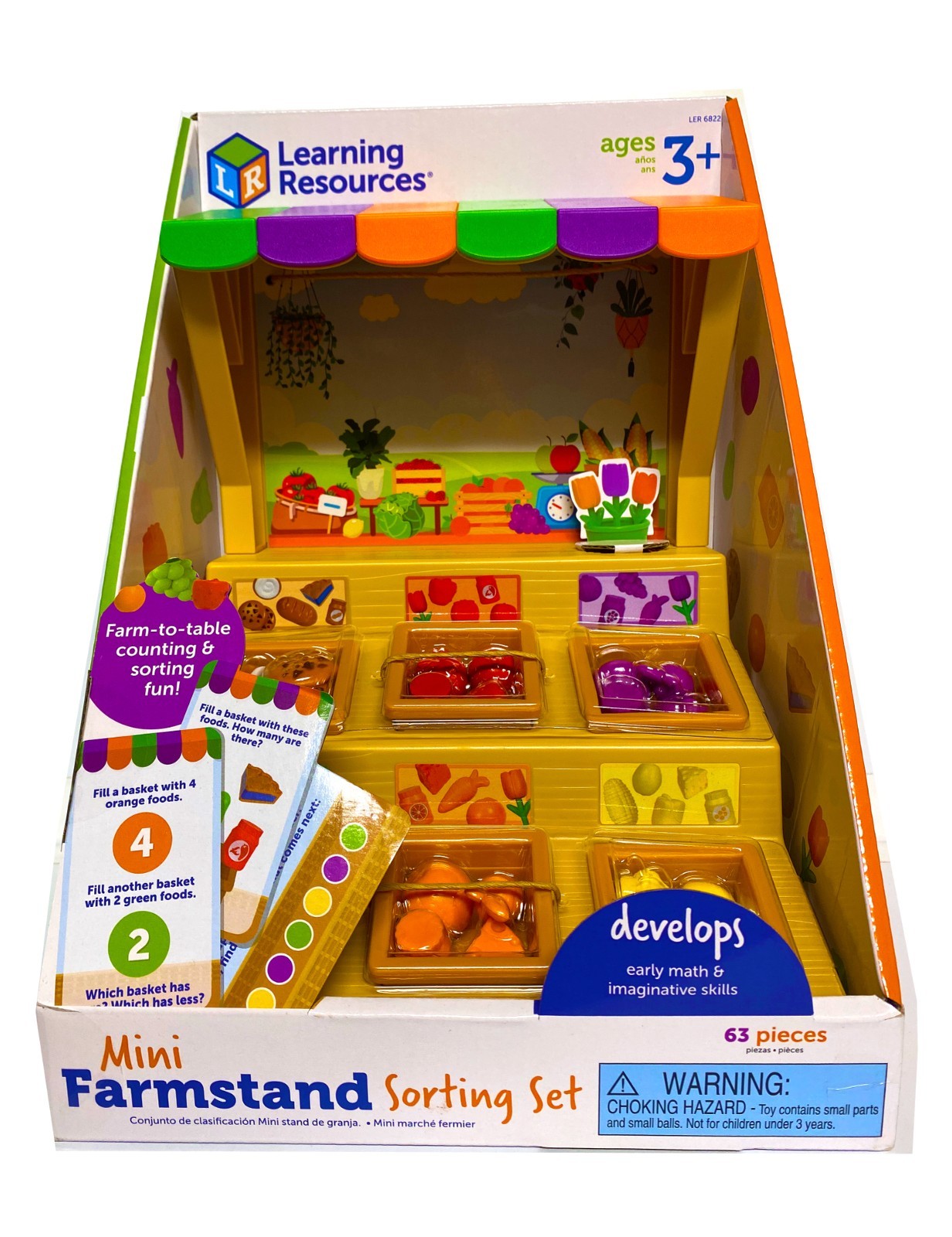 Learning Resources Mini Farmstand Sorting Set 63Pcs Educational Colorful Fun Toy