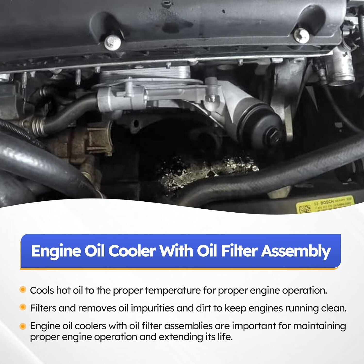 93186324 Engine Oil Cooler with Oil Filter Assembly for 09-11 CHEVROLET AVEO
