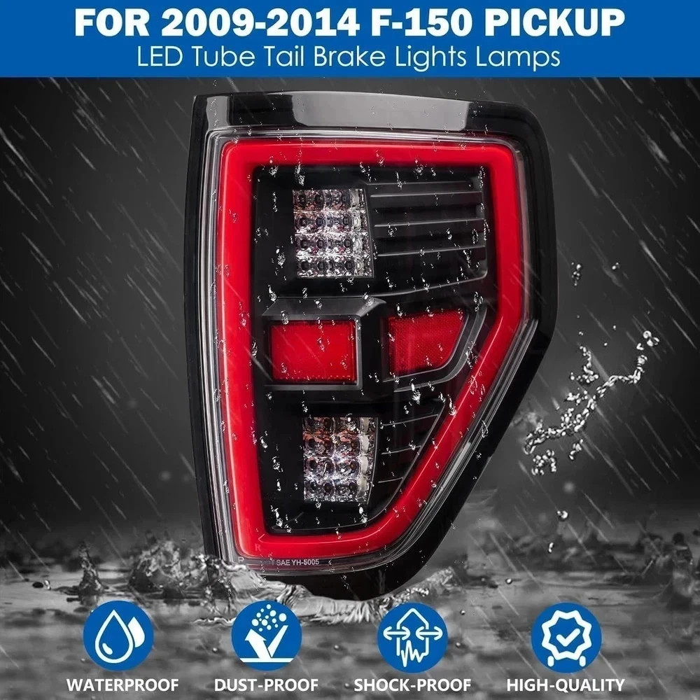 PZ 2009-2014 F 150 LED Tail Lights Assembly with Signal/Runnning Light Clear …