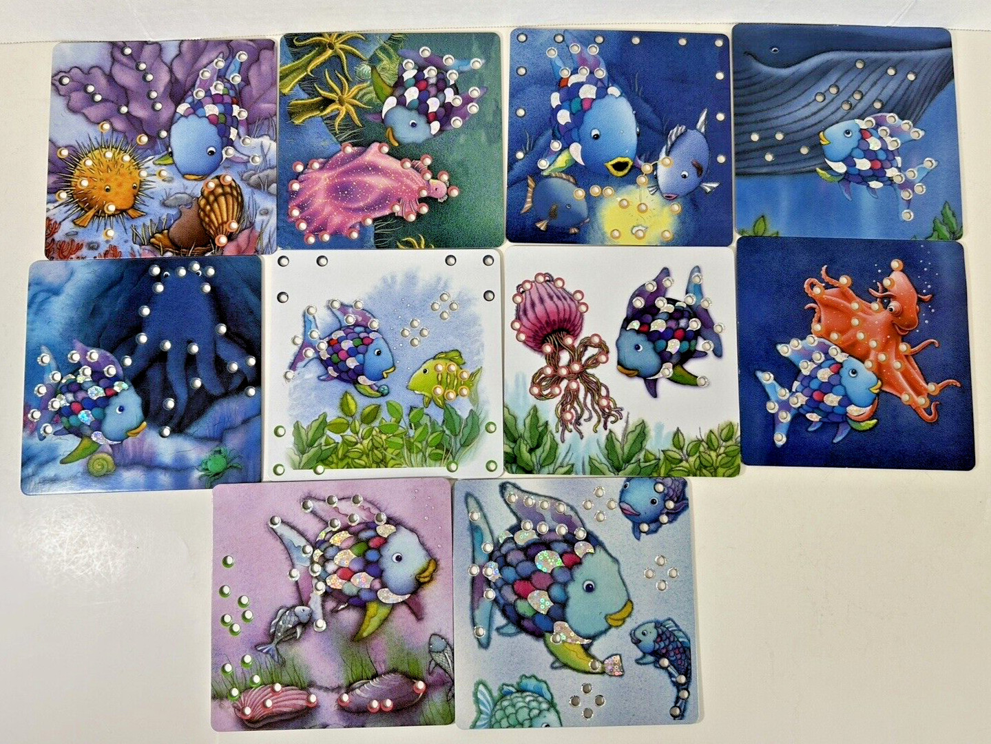 MindWare Lacing Cards The Rainbow Fish Age 4+ Fine Motor Skills Set of 10