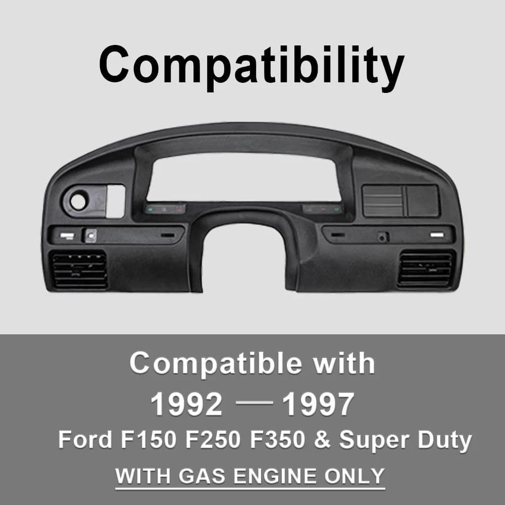 PIT66 Dash Panel Bezel Cover, Compatible with 1992-1997 Ford F150 F250 F350 Dash
