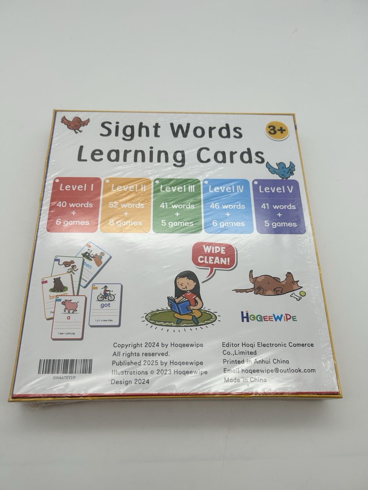 Hoqeewipe Sight Words Learning Cards 130pc Wipe Clean Set Ages 3+ New