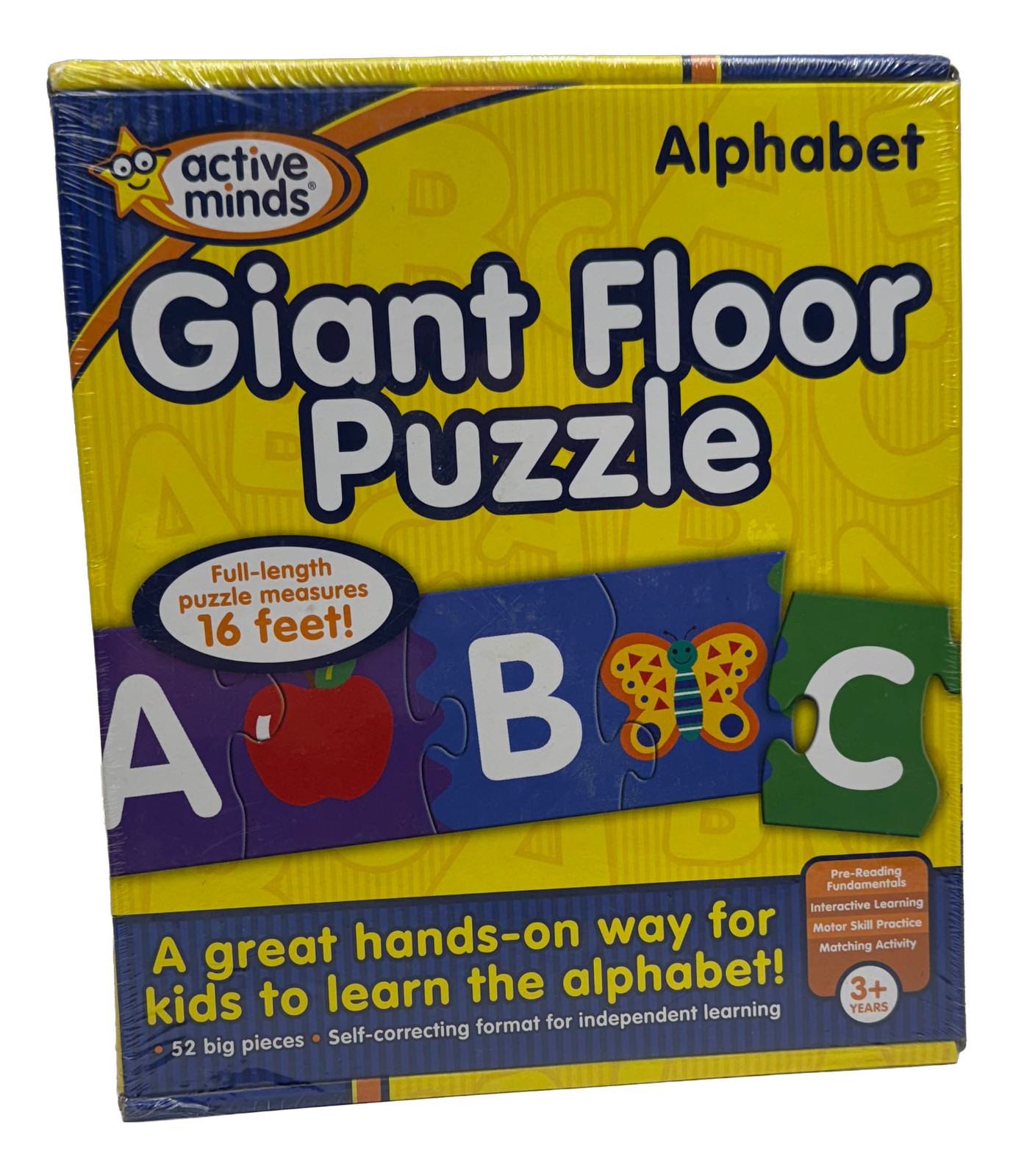 Active Minds Giant Alphabet Floor Puzzle – 52 Extra-Large Pieces | [SEALED]