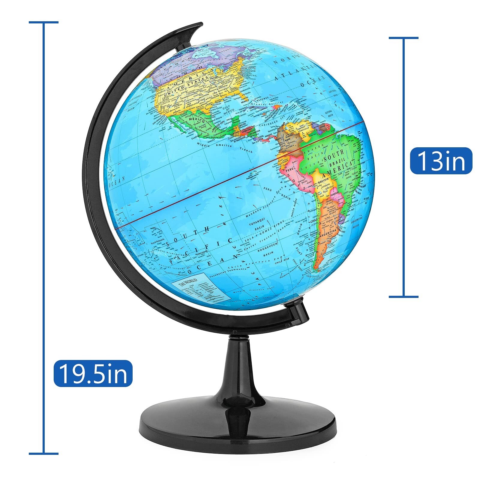 GOCHANGE Globes for Kids, 13″ Political Globe for Classroom Teaching with HD …