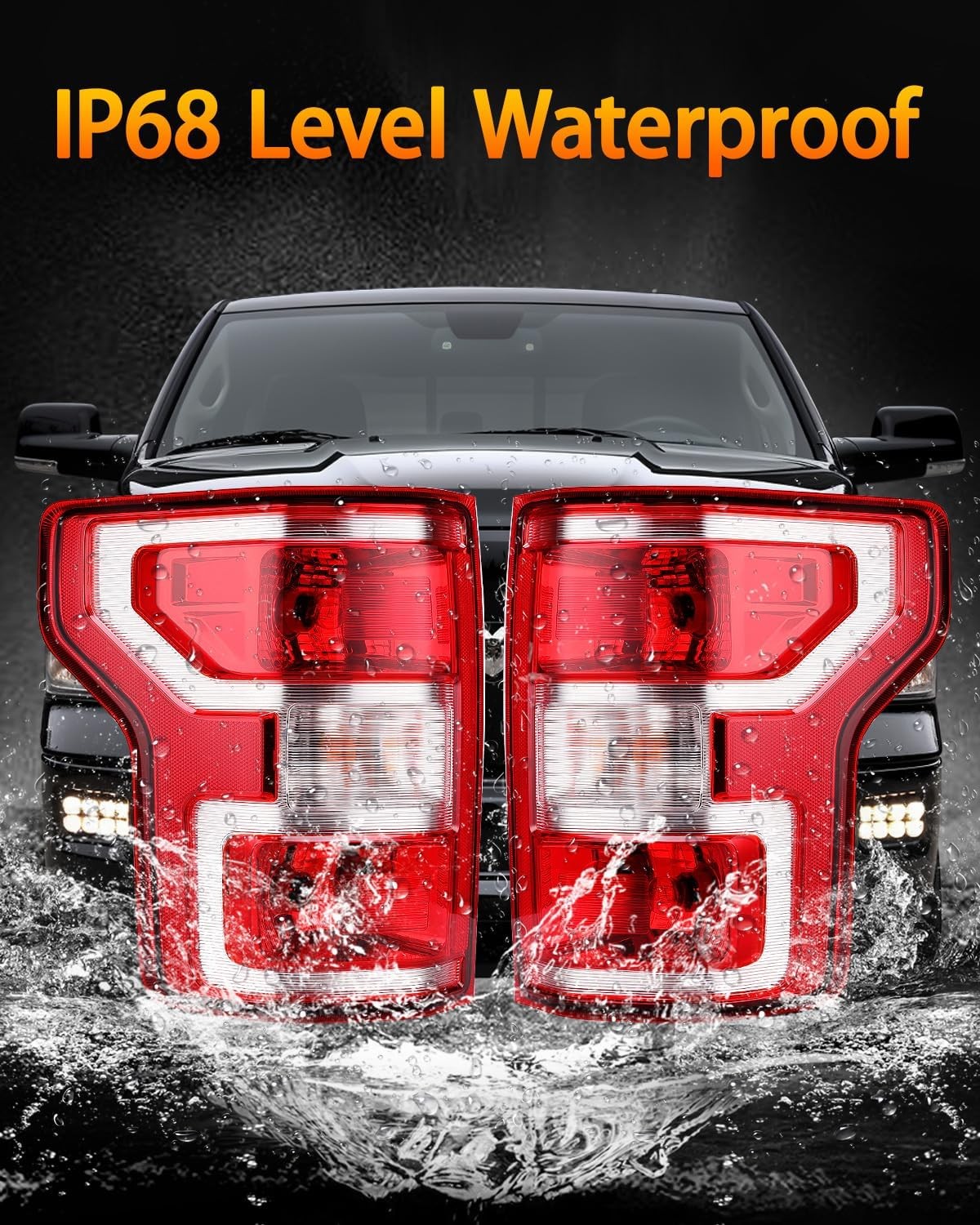 Rear Brake Tail Light Compatible with 2018 2019 2020 Ford F150 F-150 Replace JL3