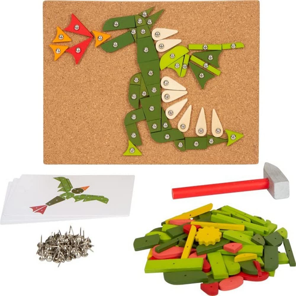 small foot Plants and Creatures Toy, wood, with cork board and hammer, for kids