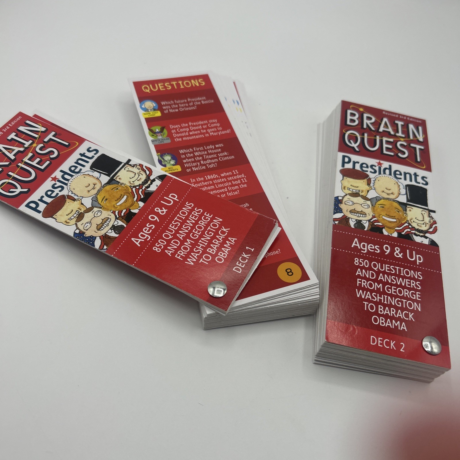 Brain Quest America & Presidents Flash Cards Lot of 2 Ages 9 & Up