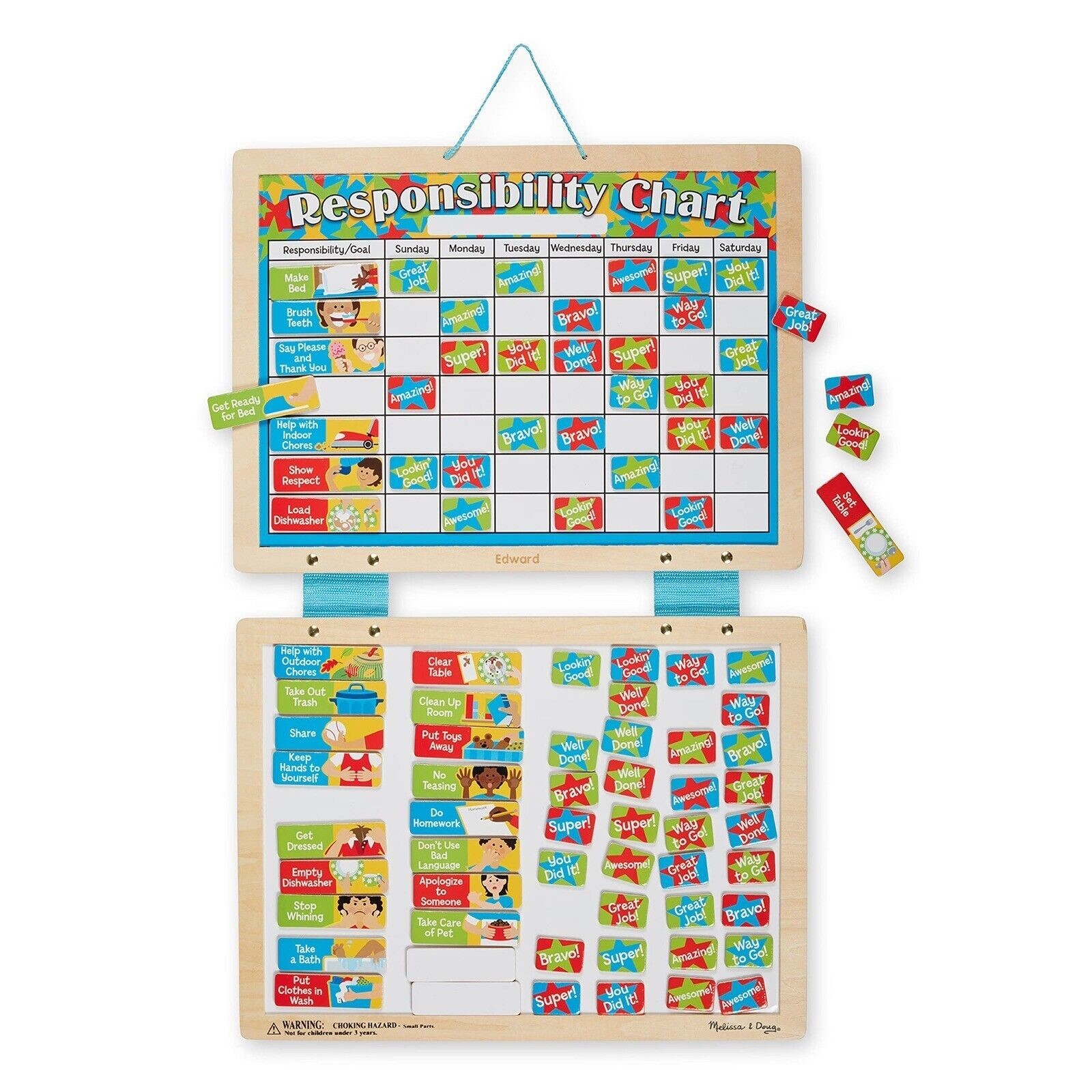 Melissa & Doug Magnetic Responsibility Chart Chore Chart NEW Learning Montessori