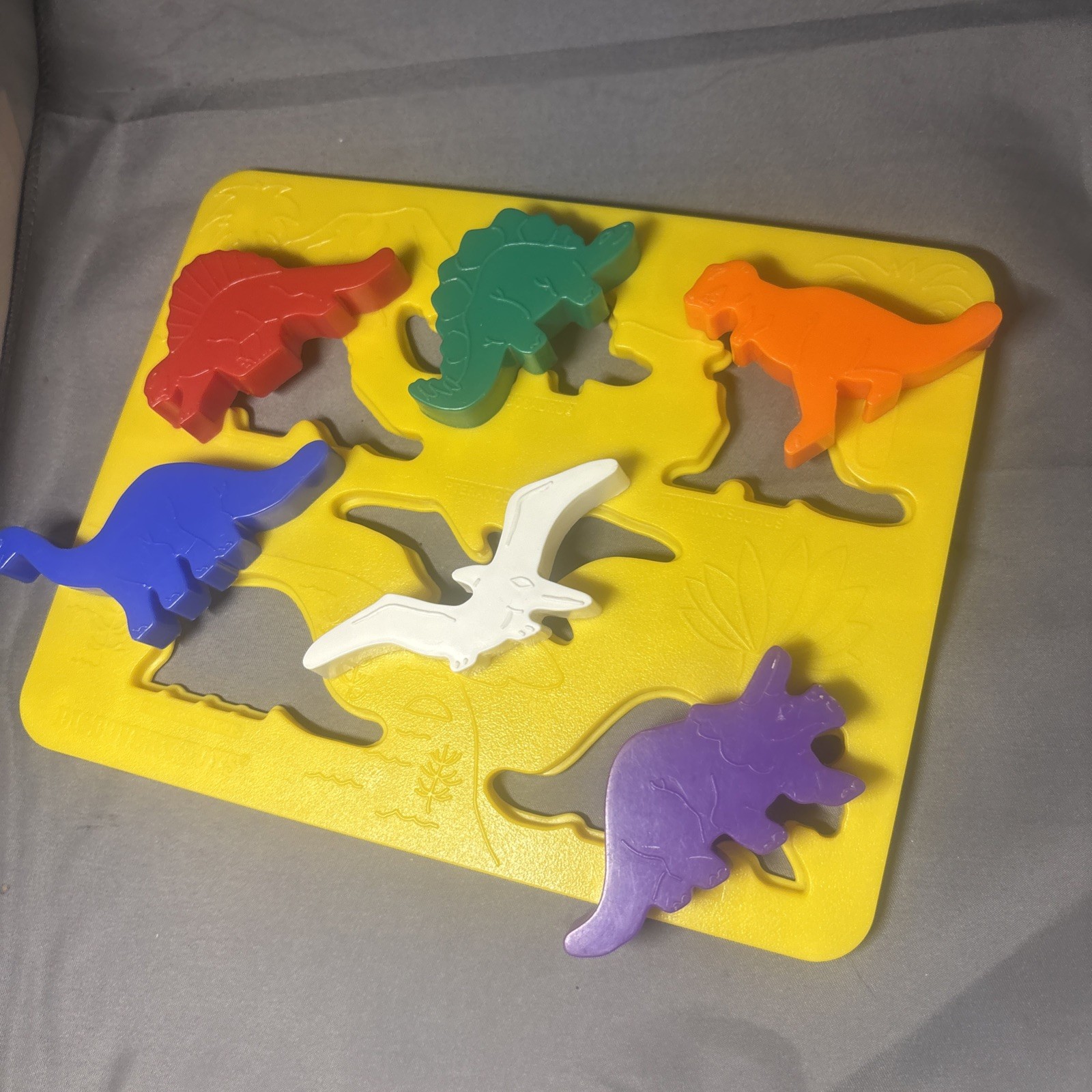 Vintage Place & Trace Puzzle Stencil Set Discovery Toys Car Dinosaur Animal Play