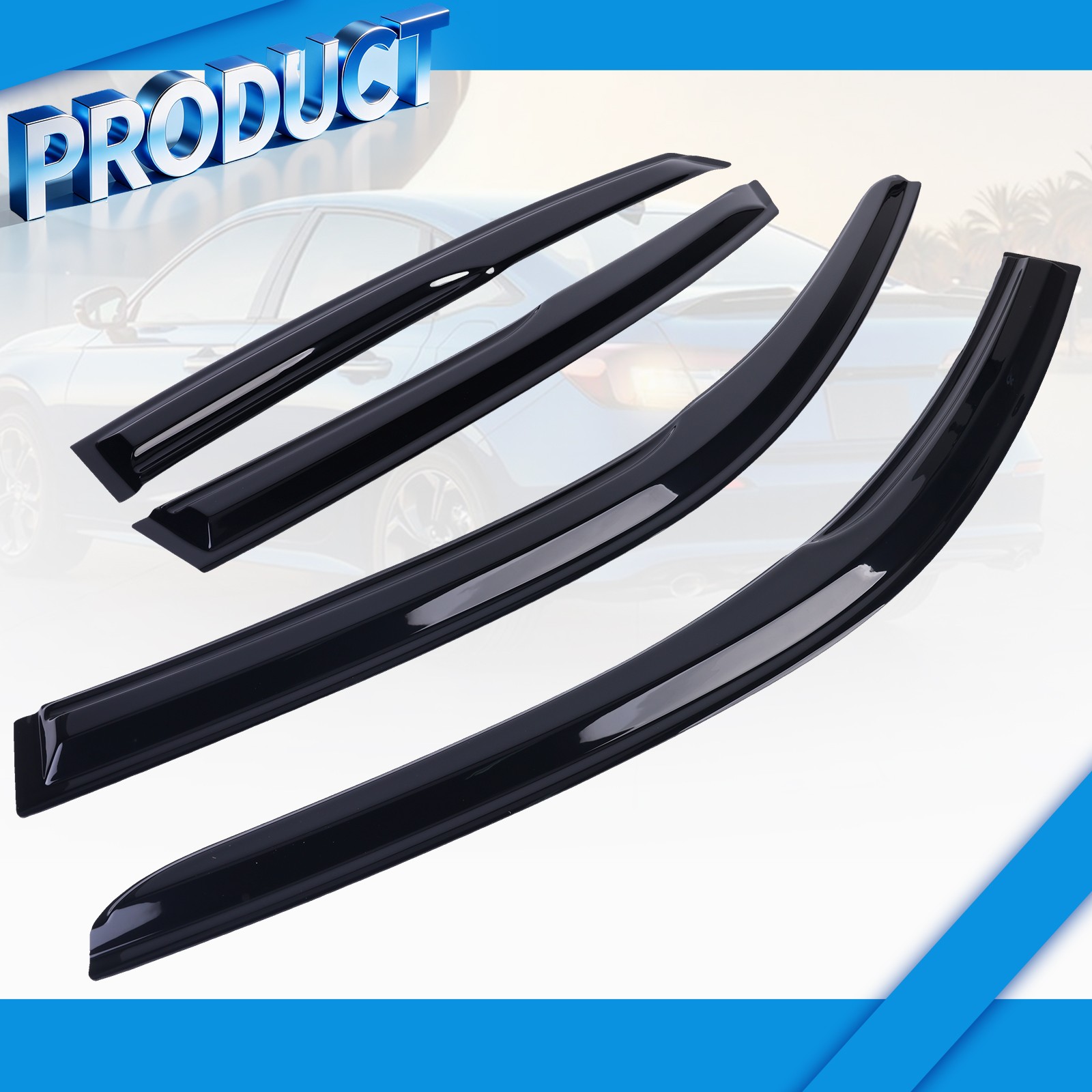 Window Visors Rain Guards for 2022 2023 2024 2025 2026 Honda Civic, Out-Channel
