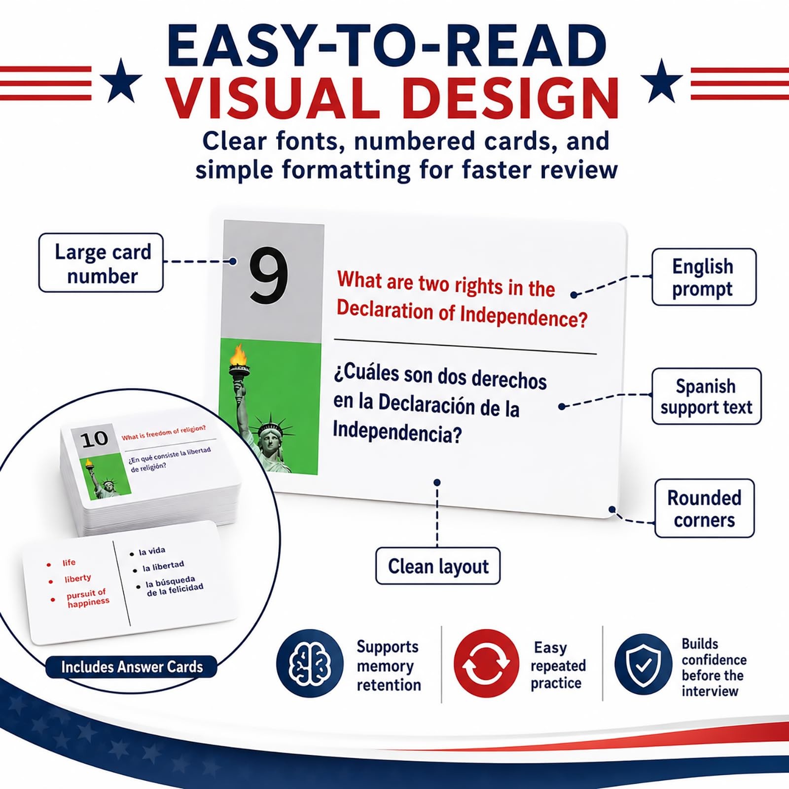 Tarjetas Para La Ciudadania 2026 De Las 100 Preguntas，U.S. Citizenship Flash