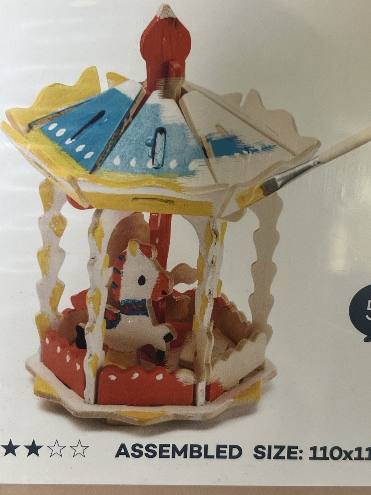 Allessimo Reality Puzzle Paint Kit Carousel 3D Wooden Model Toy STEM Art & Craft