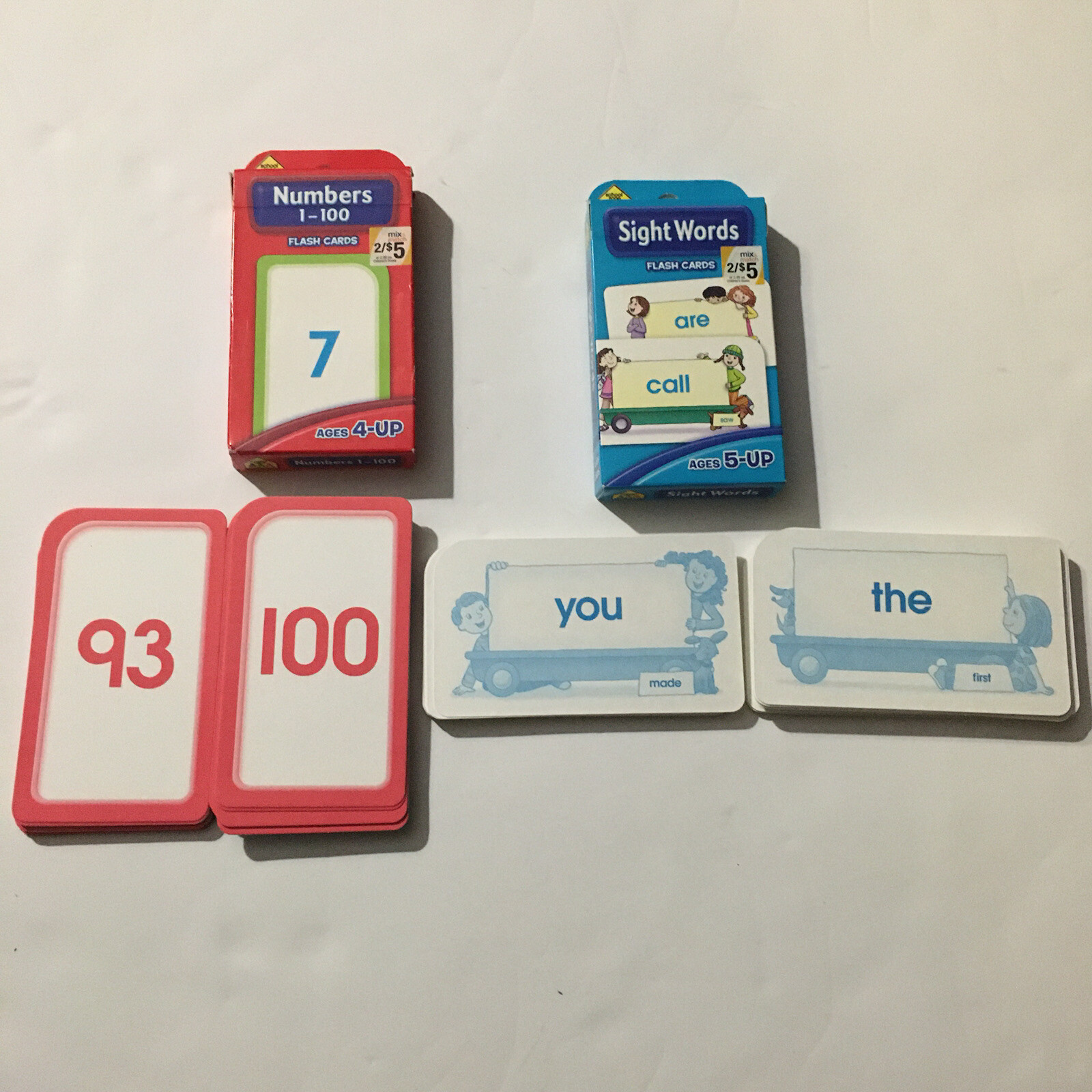School Zone Number And Sight Words Flashcard Packs SEE DESCRIPTION