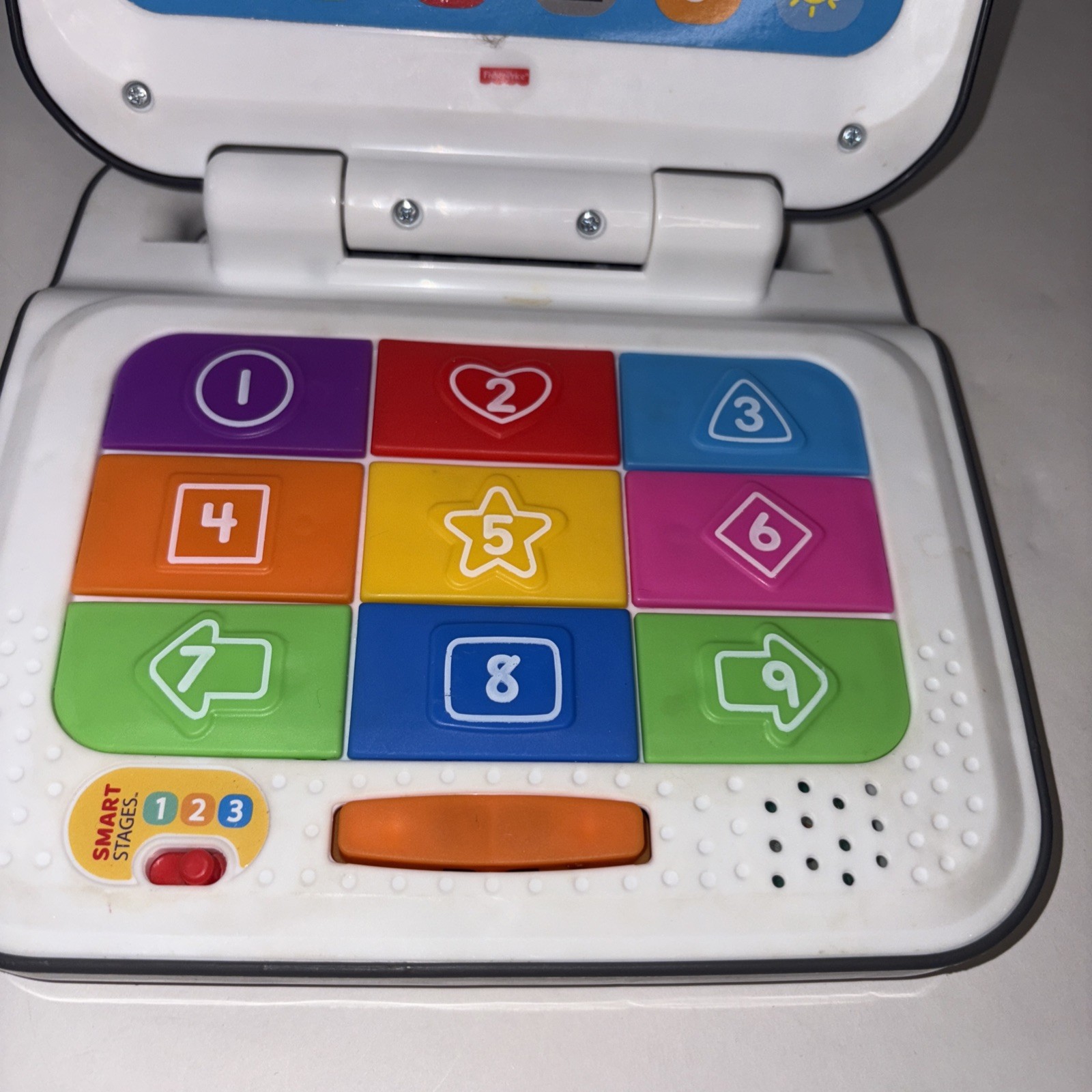 FISHER PRICE Kids Blue White Laugh Learn Smart Stages Laptop Play Computer Toy