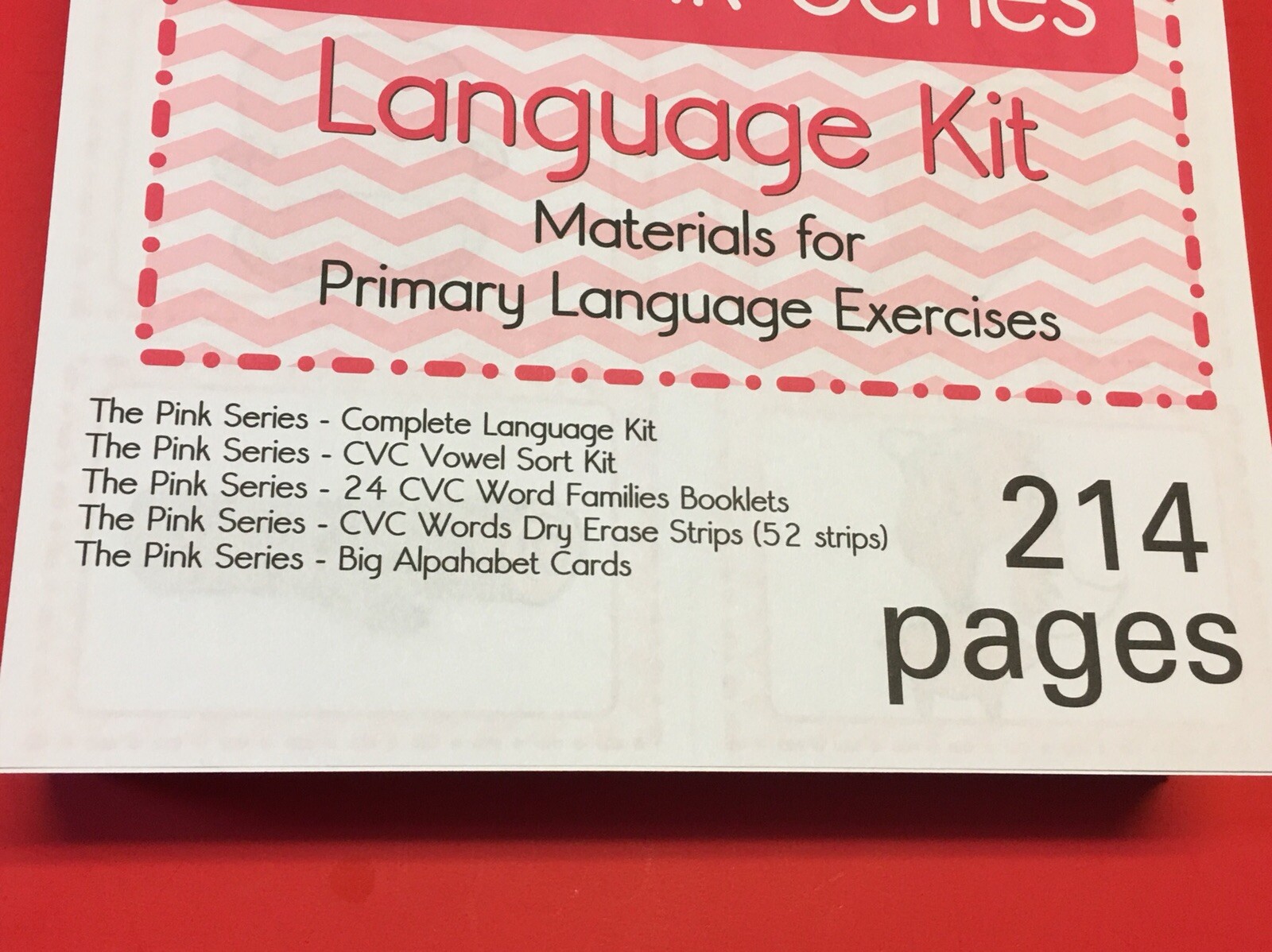 Deluxe Printed Set – The Pink Series – Montessori Materials- (PRINTED) uncut