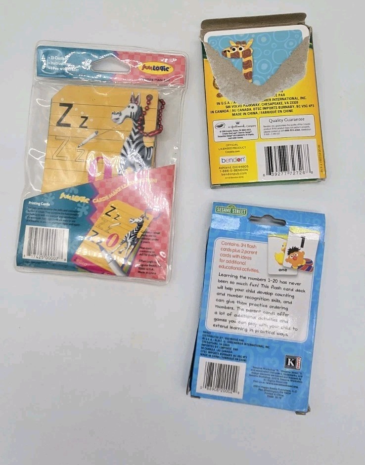 Lot Of Educational Stuff K4-K5 Wipe Off Writing & Alphabet & Numbers Flash Cards