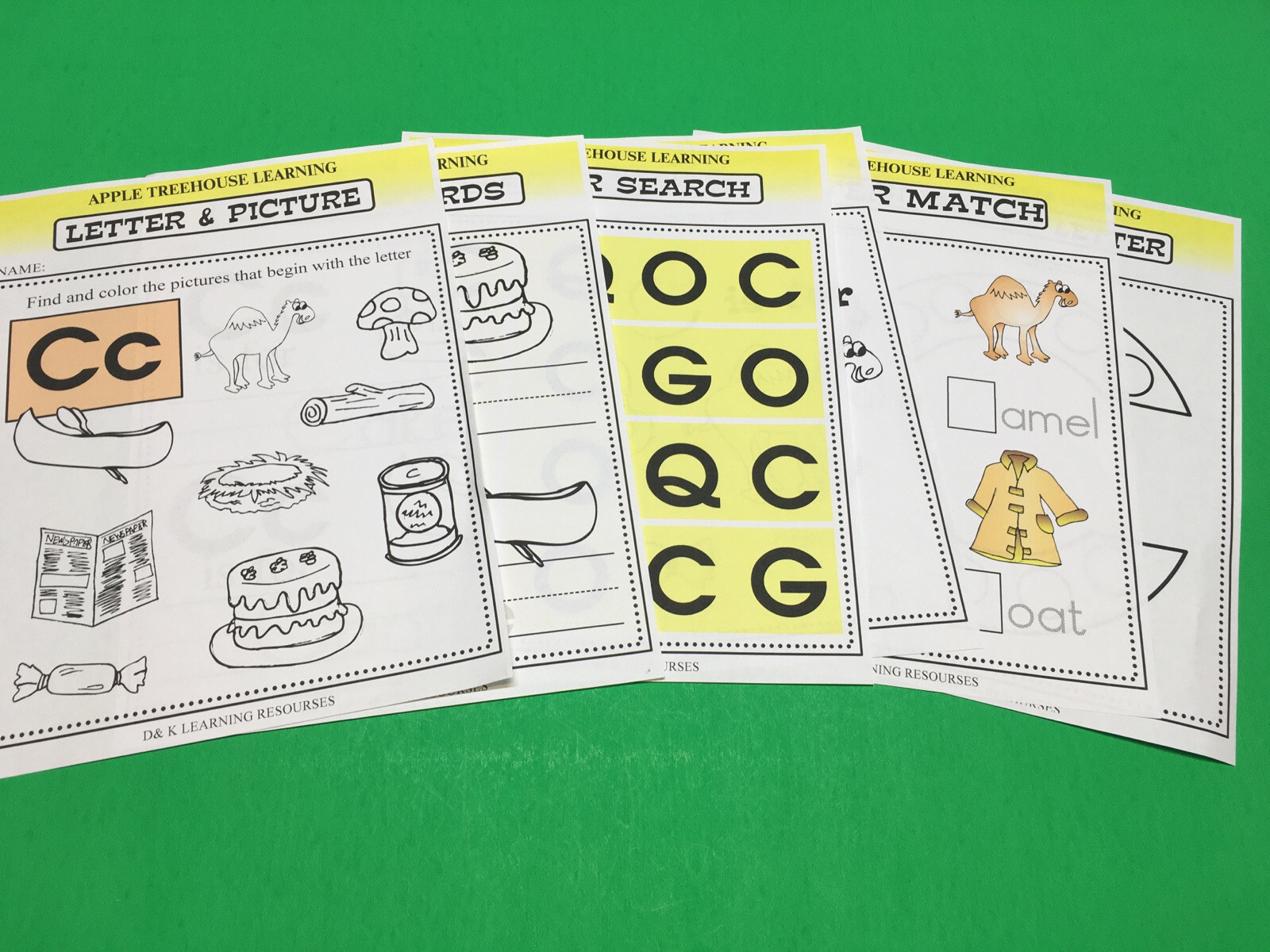 Letter Cc – Apple Treehouse Worksheets – Preschool Teaching supplies 20pgs