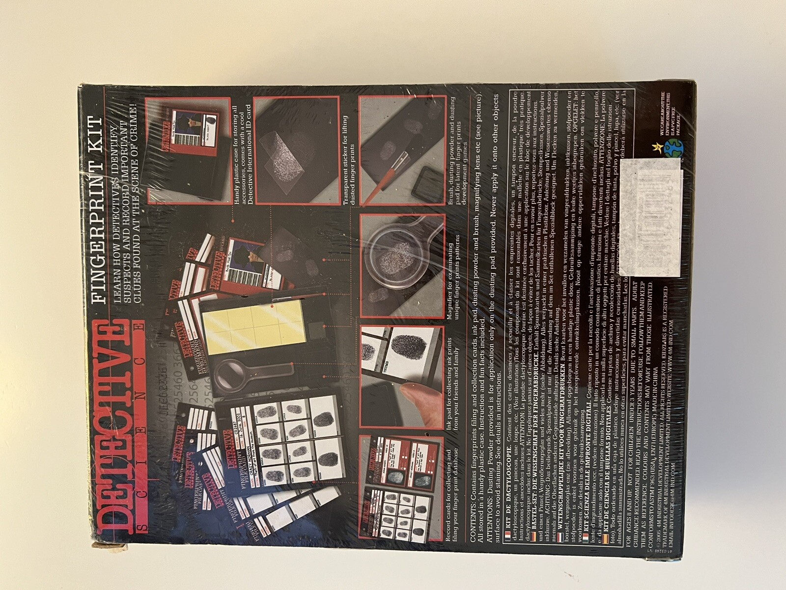 4M Kidzlabs Detective Science Fingerprint Kit Clues Crime. New/Sealed Box