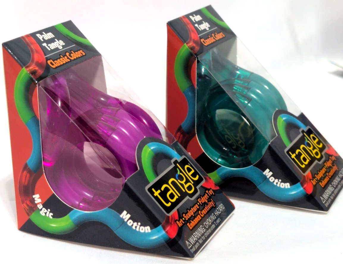 Palm Tangle Classic Fidget Toy 2 Pack Pink Green Sensory ADHD Autism NEW
