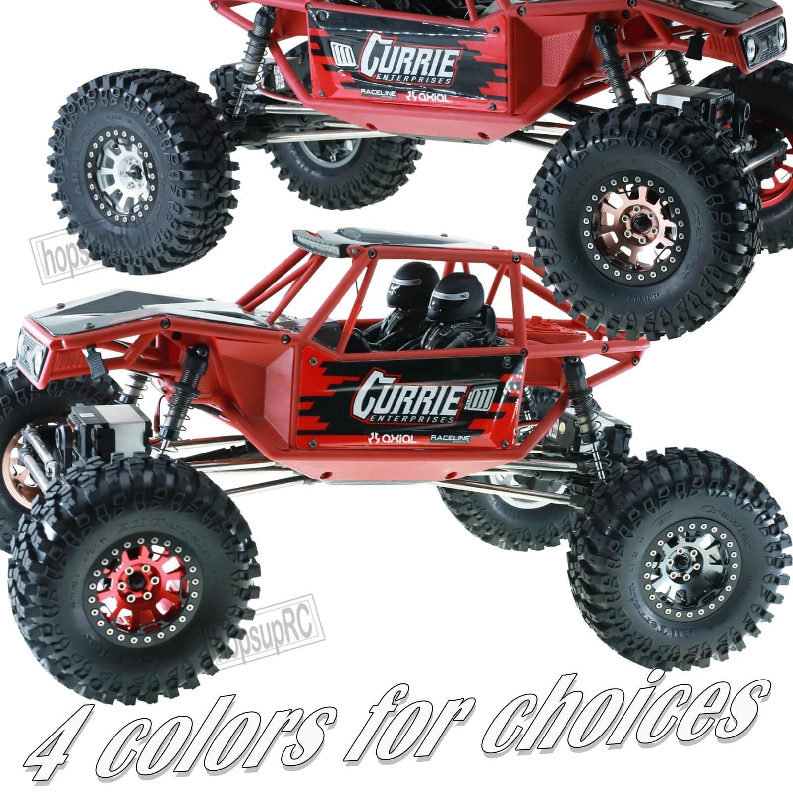 RC 2.2in Tires Tyres & Aluminium 2.2in Beadlock Wheel Rim for 1/10 SCX10 Capr…