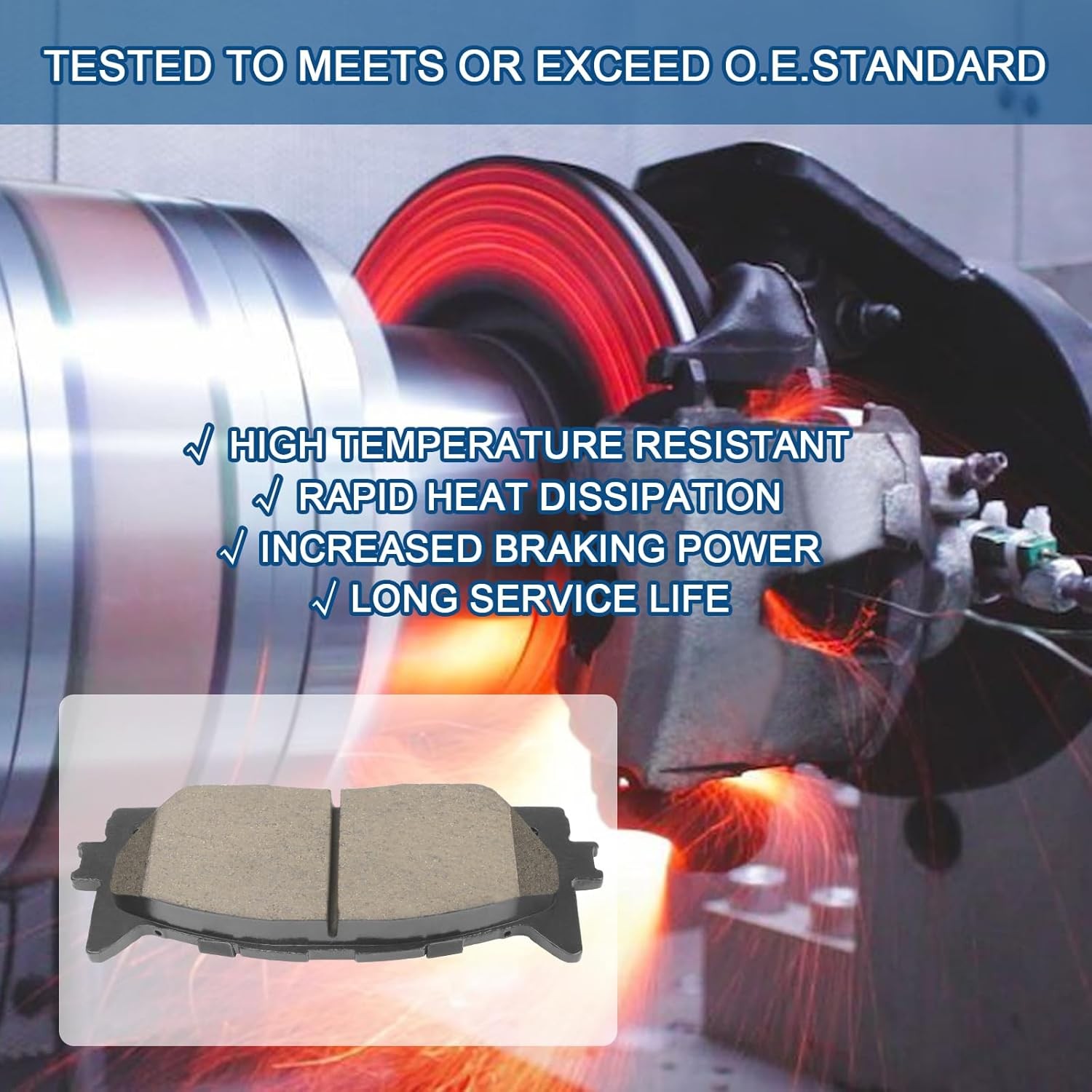 Ceramic Front Brake Pads Set Compatible with 2008-2018 Toyota Avalon,2007-2017 T