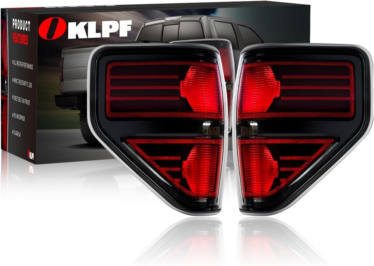 OKLPF Rear Brake Tail Light Ford F150 2009-2014 Red Smoked