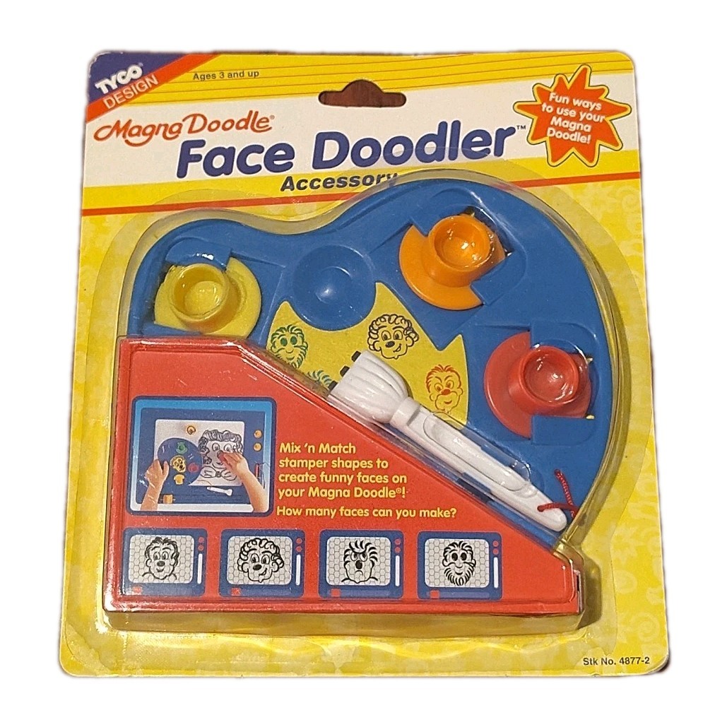 Vintage 1996 Tyco Magna Doodle Face Doodler Accessory Set NOS Sealed Kids Toy
